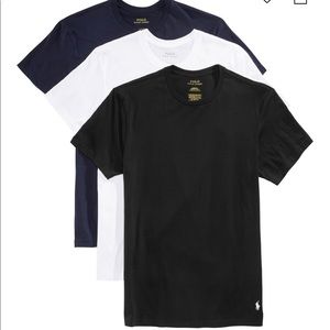 Classic fit cotton crews.  White/navy/black